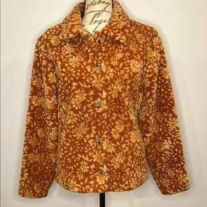 Woolrich textured sherpa fleece button front jacket 15458 size small